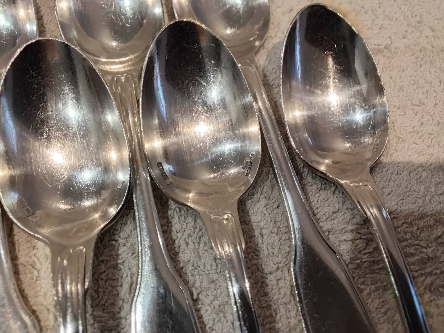 10 silver-plated coffee spoons, Christofle Vendome, 13.6 cm