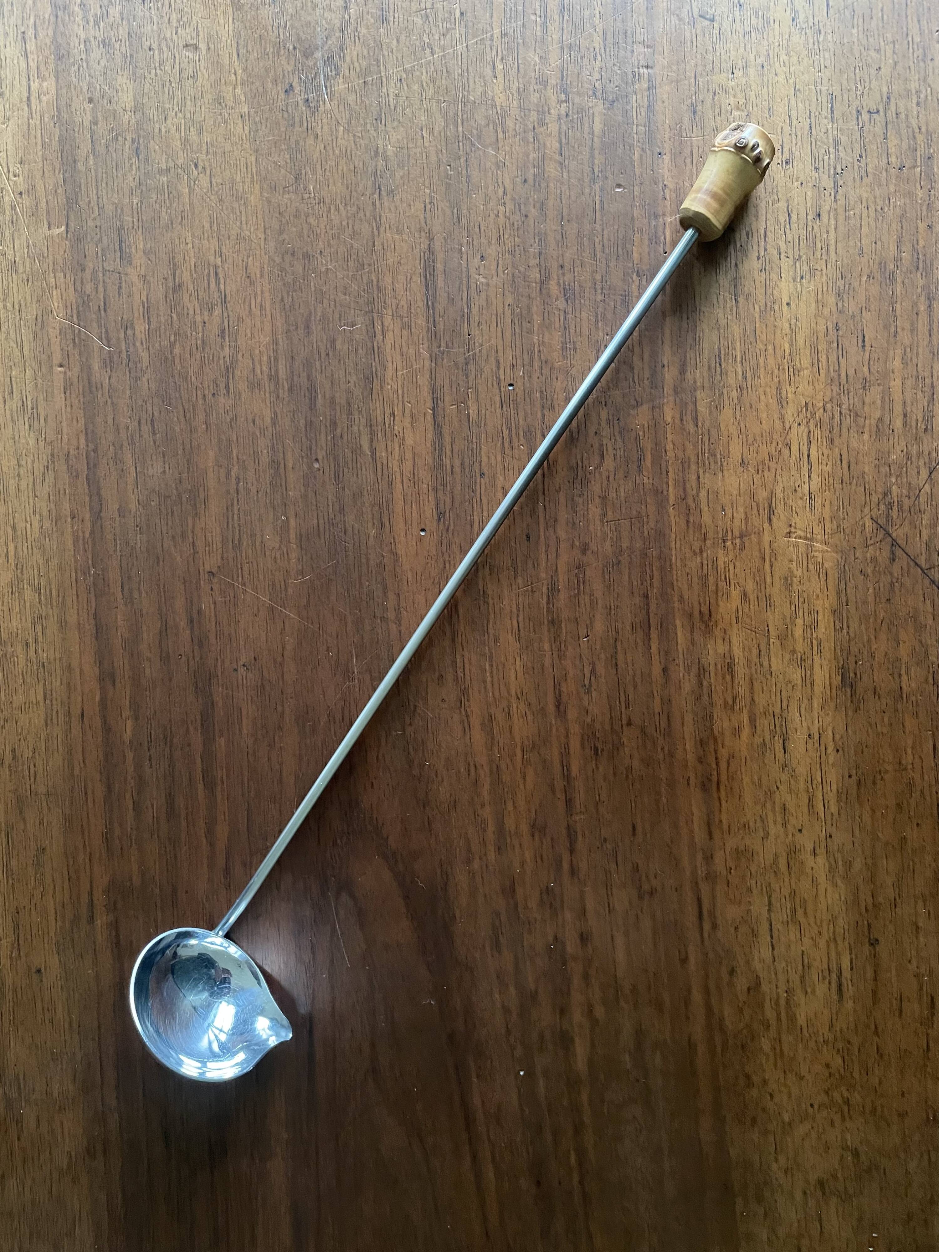Bamboo handle ladle