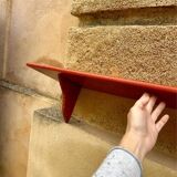 Mahogany-colored wooden shelf
