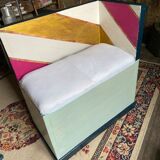 Corner bench rustic wooden chest