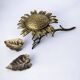 Cendrier en bronze en forme de tournesol, Espagne, années 1950