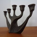 Brutalist Bronze Candleholder by Michael Harjes, 1960s