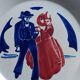 set of 4 Art Deco plates signed Louis Garin HB Quimper
