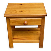 Table de chevet en pin massif avec tiroir 1990