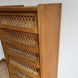 Chiffonnier bois et rotin