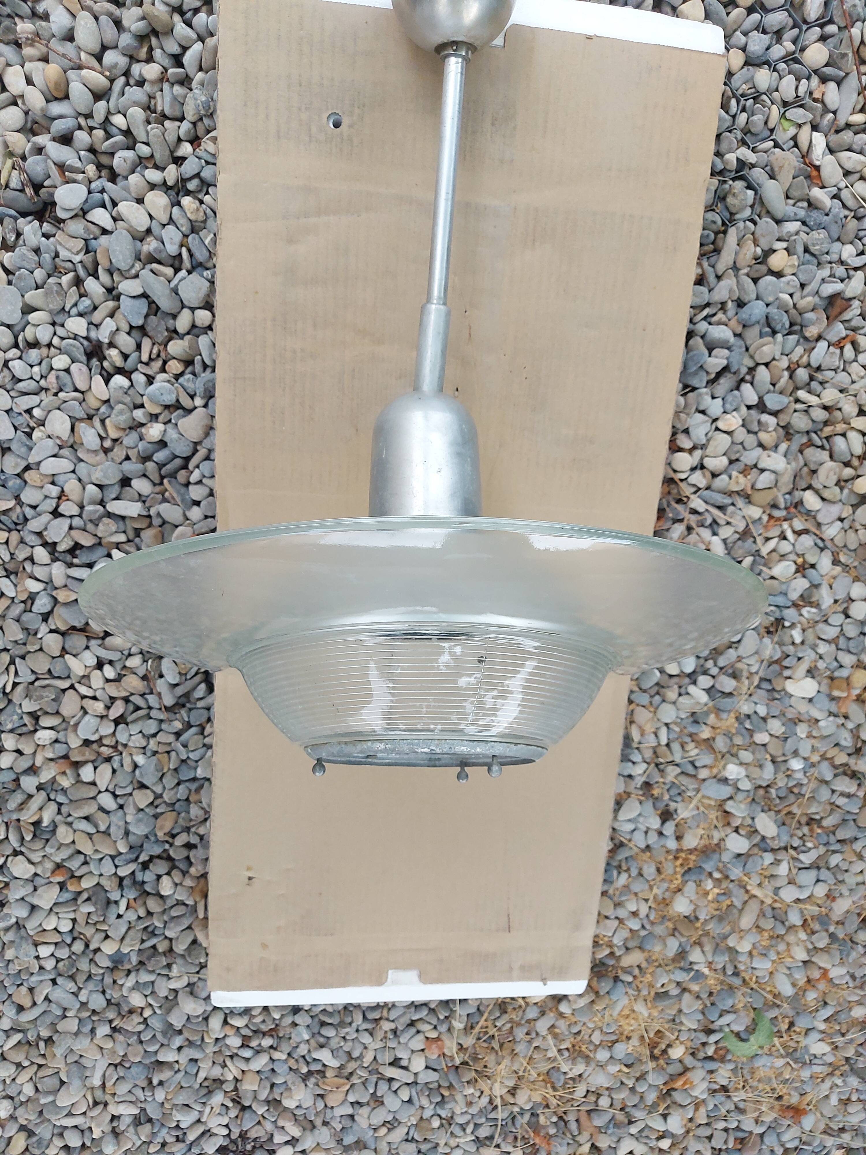 Holophane art deco glass pendant light