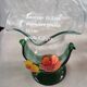 Vintage corolla vase in blown glass with applied flowers – Mura style