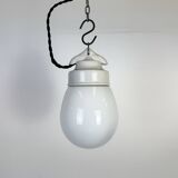 Vintage White Porcelain Pendant Light, 1970s