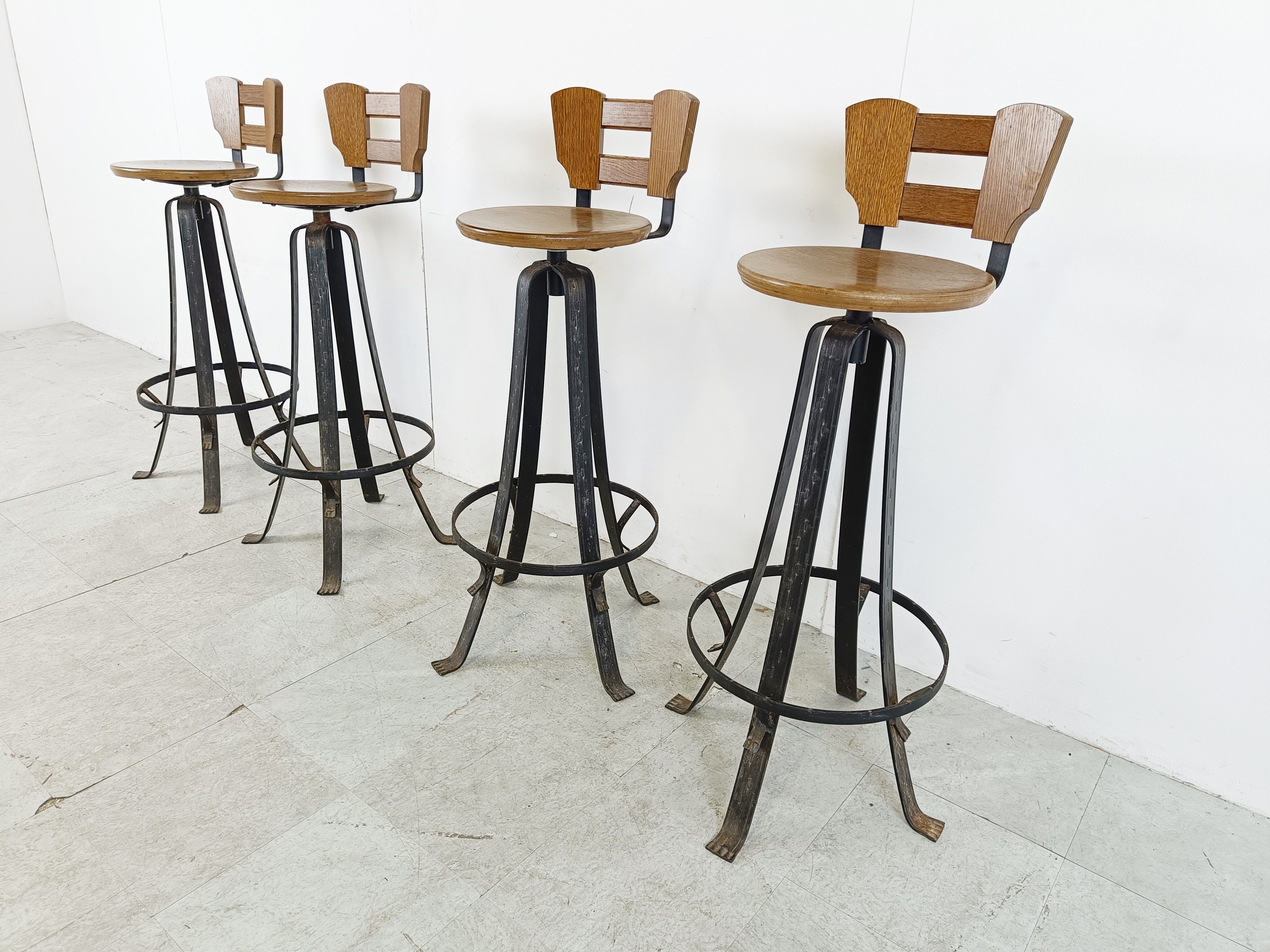 Vintage brutalist bar stools, 1970s