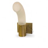 Brass and Pulegoso Glass Wall Lamp attributed to Aldo Nason for Mazzega 1960s