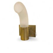 Brass and Pulegoso Glass Wall Lamp attributed to Aldo Nason for Mazzega 1960s