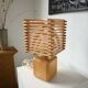 Constructivist wooden table lamp