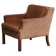 1970s patinated leather Scandinavian lounge chair