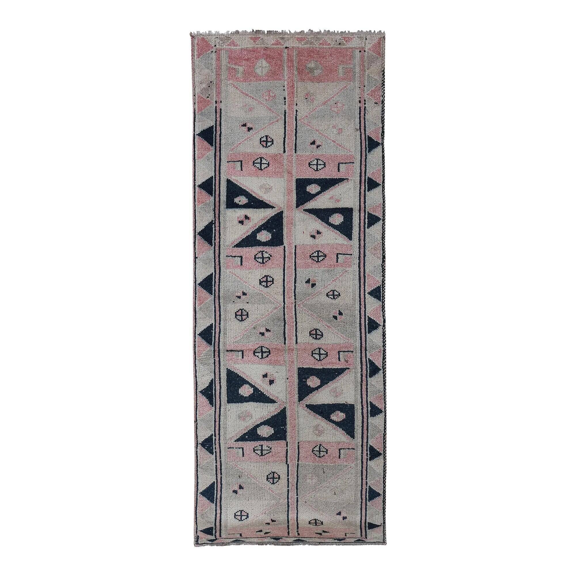 Vintage Turkish hallway rug 119x330 cm