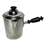 Tableware, marabout milk jug in silver-plated metal and wood from the early 20th century.