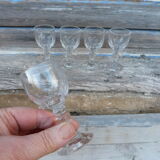 Ensemble de 4 verres à pieds anciens en cristal pour liqueur