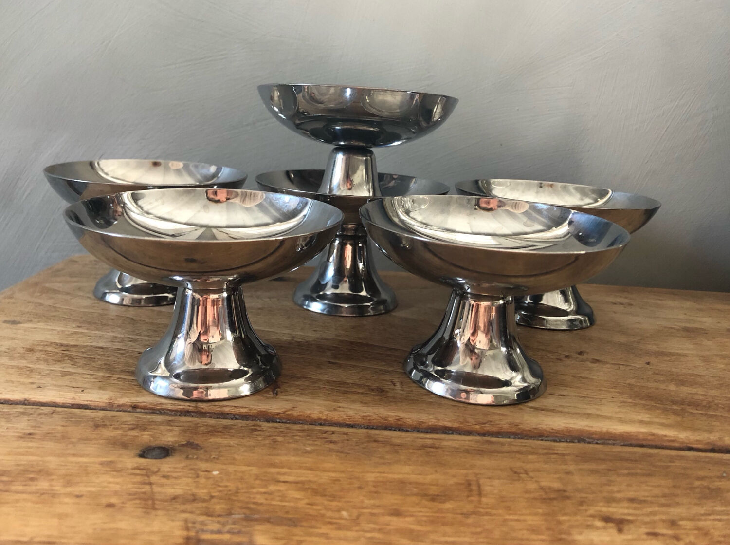 Vintage stainless steel ice cups