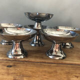 Coupelles  à glace en inox vintage