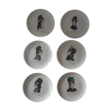 6 plates Gien le petit courrier des dames 446112 hat mode