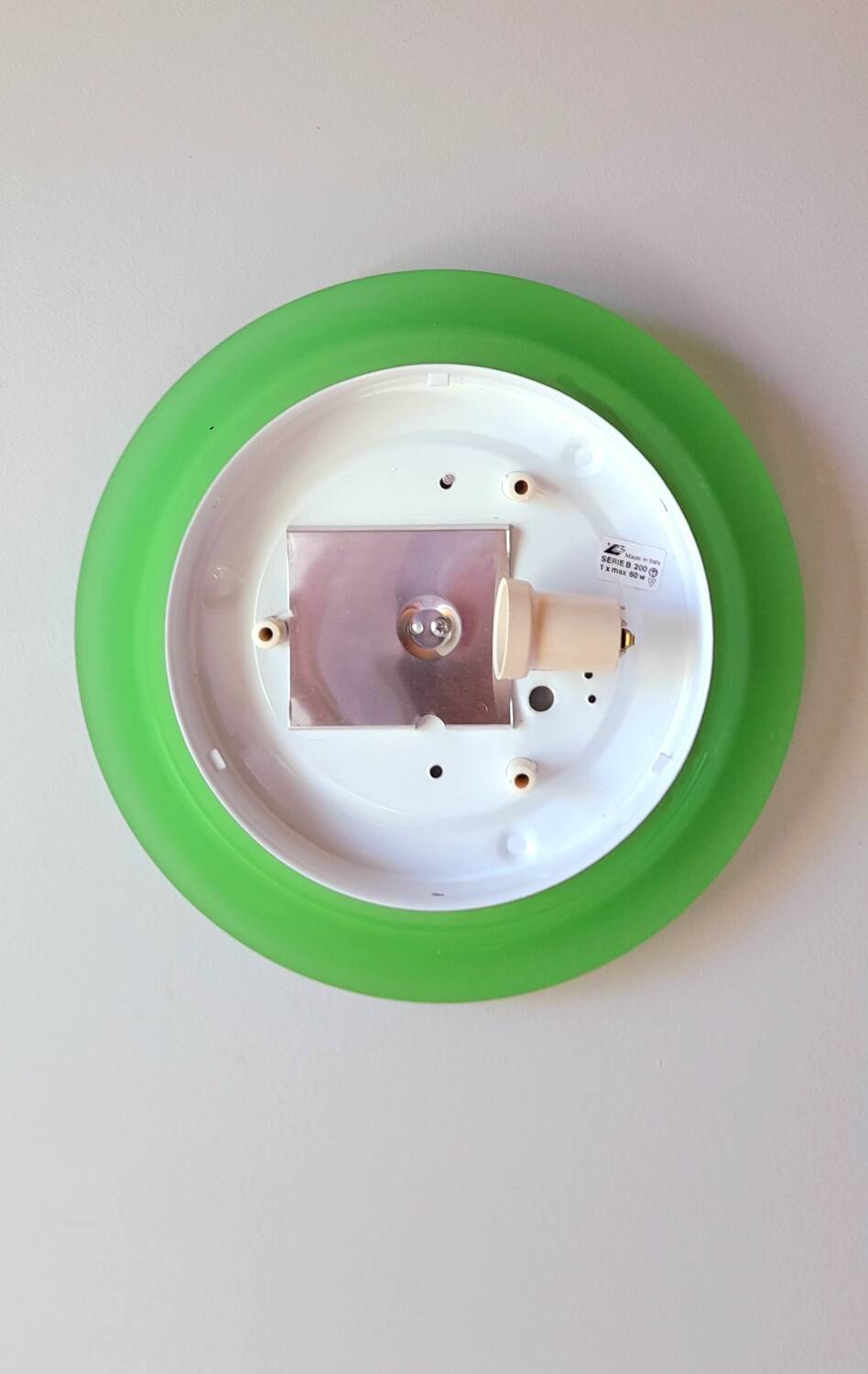 Glass and opaline wall light, 1970.