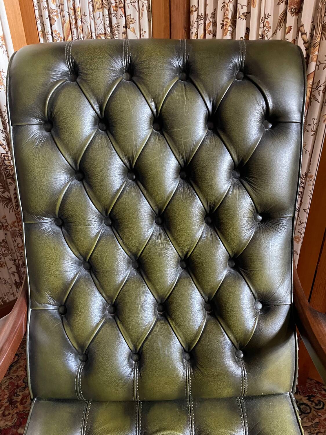 Vintage leather Chesterfield armchair