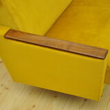 Yellow velvet sofa with fold-out function, 1960s