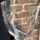 5 blown, cut and engraved crystal wine glasses