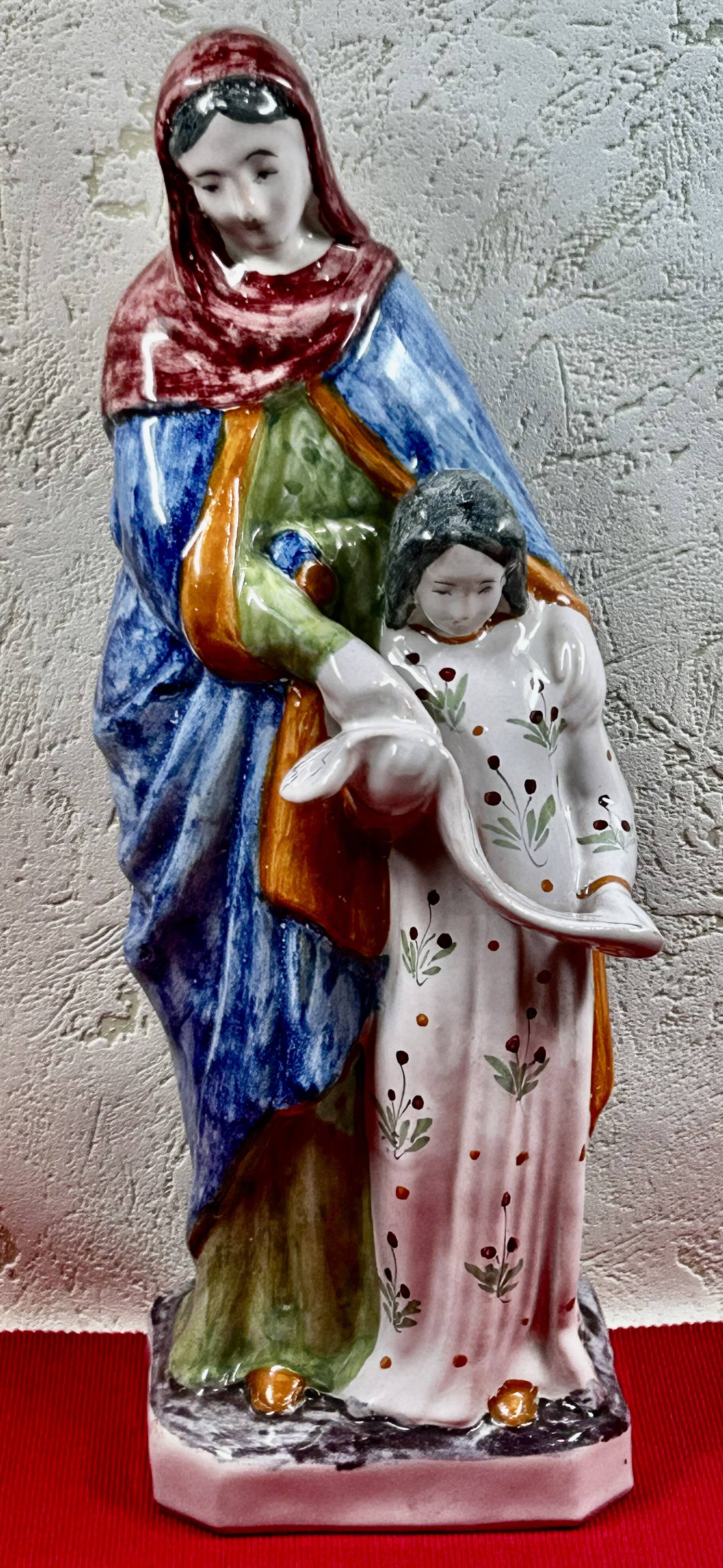 Large statue of Saint Anne Teaching the Virgin Mary to Read Malicorne 38cm