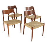 Lot de 4 chaises Niels O Möller modèle 71