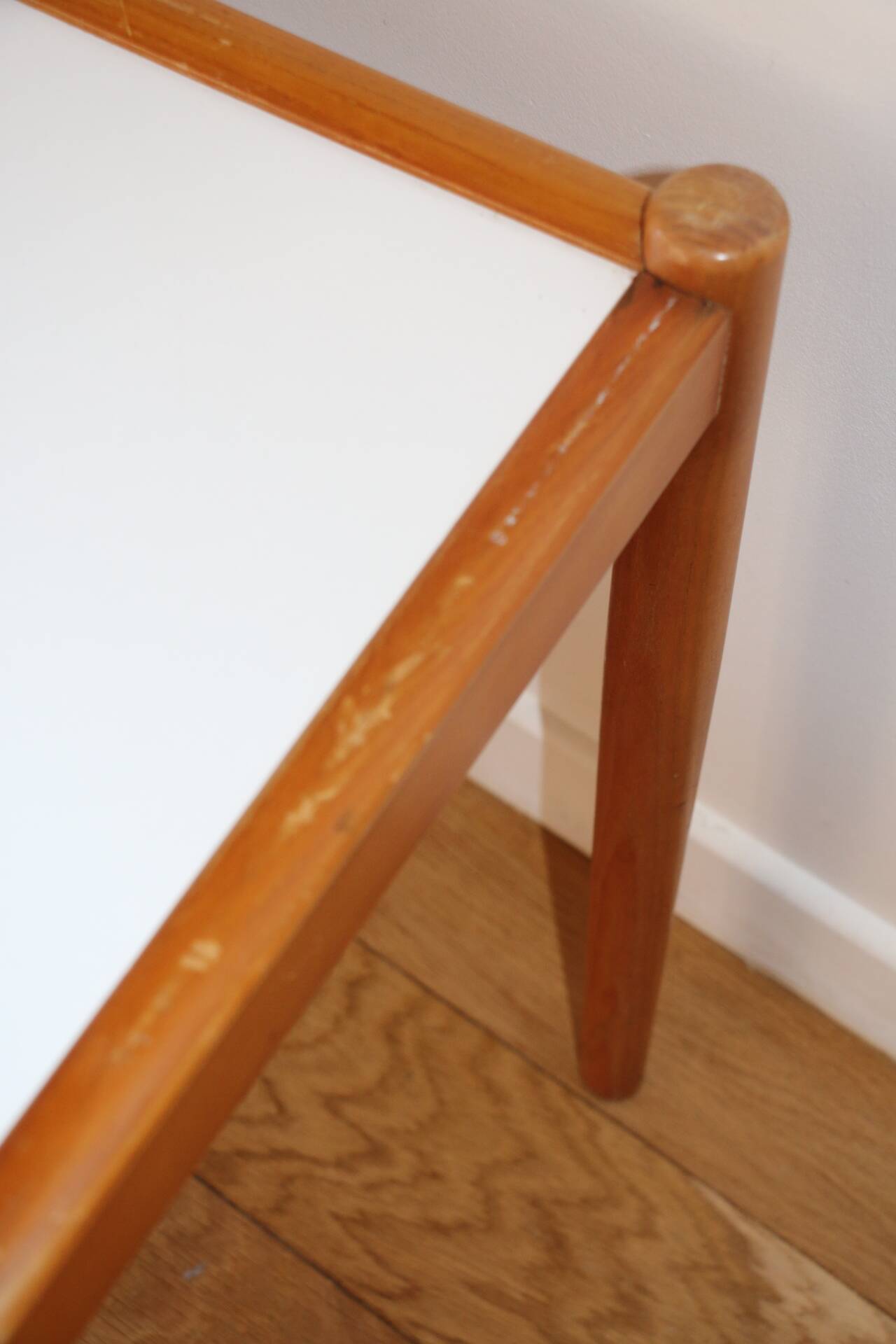 3 tables gigognes hêtre mélaminé blanc