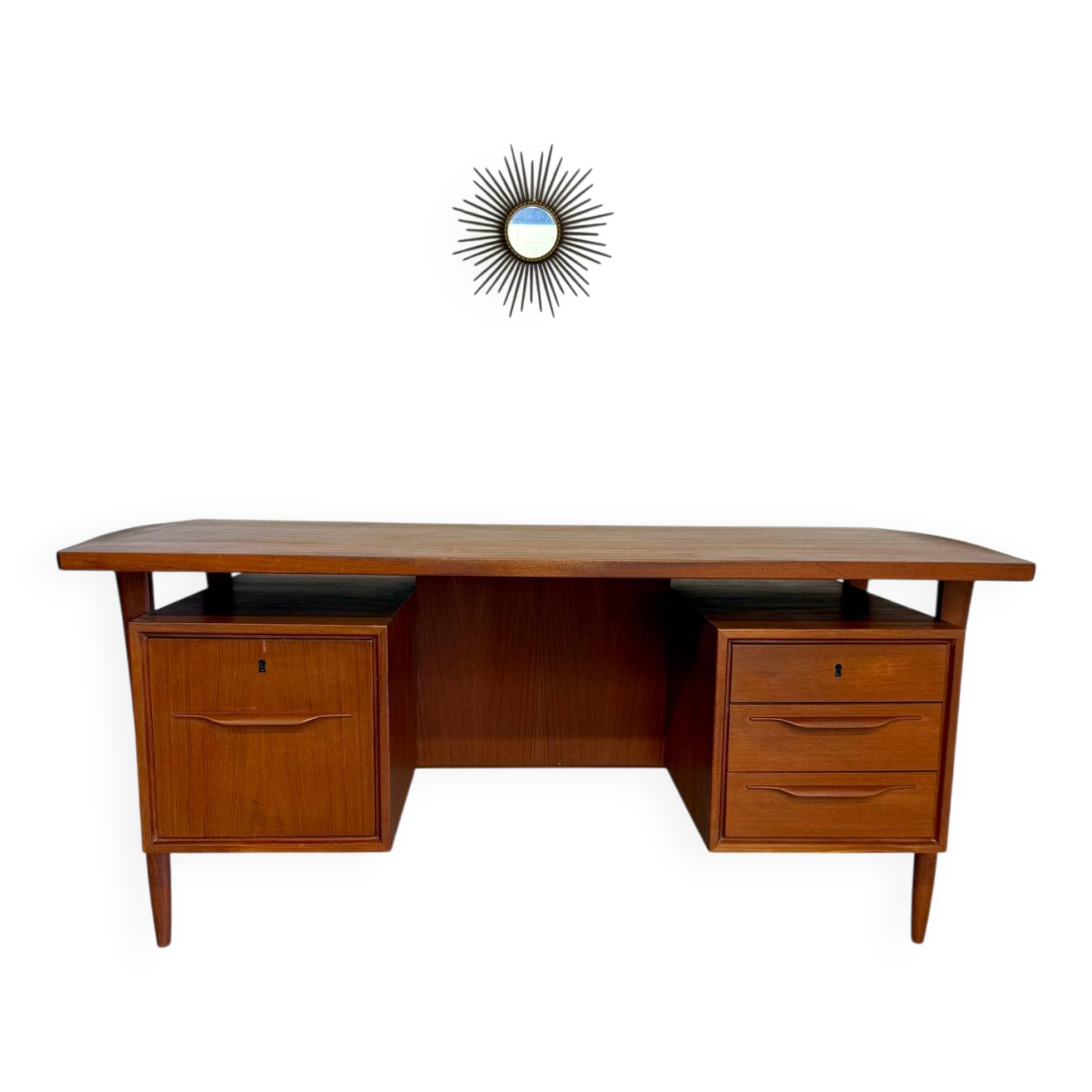 Scandinavian design desk Swiss Teack 70s vintage teak