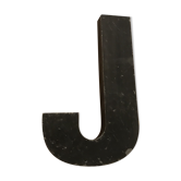 Old zinc metal sign letter J 30 cm