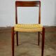 Suite de 6 chaises scandinaves en corde et teck