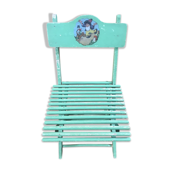 Chaise pliante en bois pour poupée 1950 | Selency
