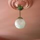 Art deco pendant lamp, art deco molded glass ball suspension, ceiling lamp, 30's