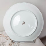 Lot de 4 assiettes plates Limoges FD Chauvigny blanc doré motif Rose