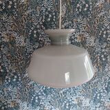Vintage powdery grey opaline pendant lamp