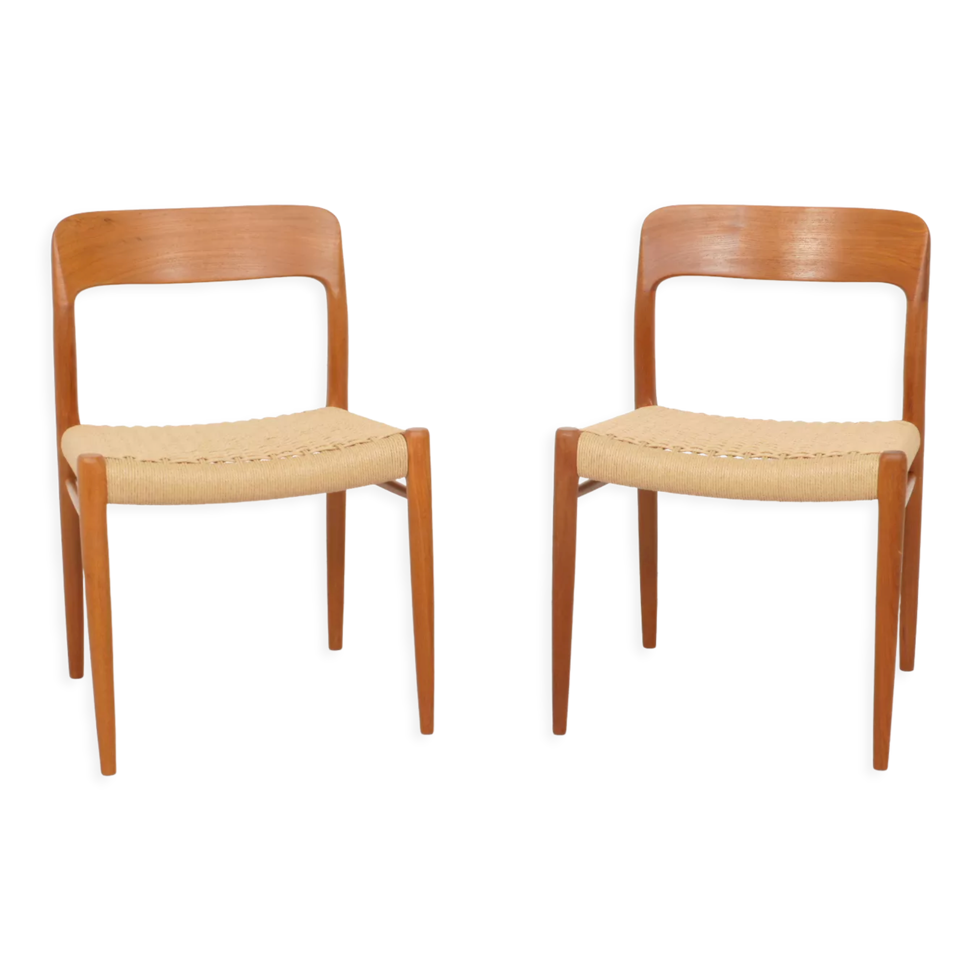 2 dining chairs model 75 by Niels Otto Moller 50/60