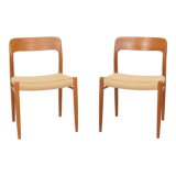 2 dining chairs model 75 by Niels Otto Moller 50/60