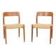 2 dining chairs model 75 by Niels Otto Moller 50/60