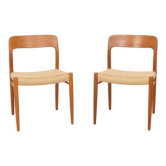 2 dining chairs model 75 by Niels Otto Moller 50/60