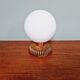 Wood and white opaline table lamp, 1960s