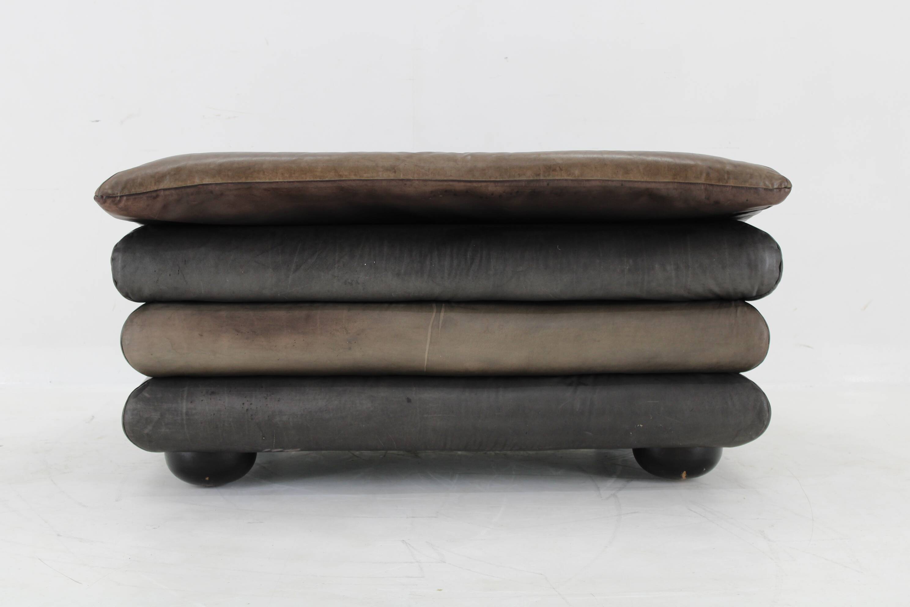 1970s Wiener Werkstätte Brutalist Letaher Adjustable Armchair