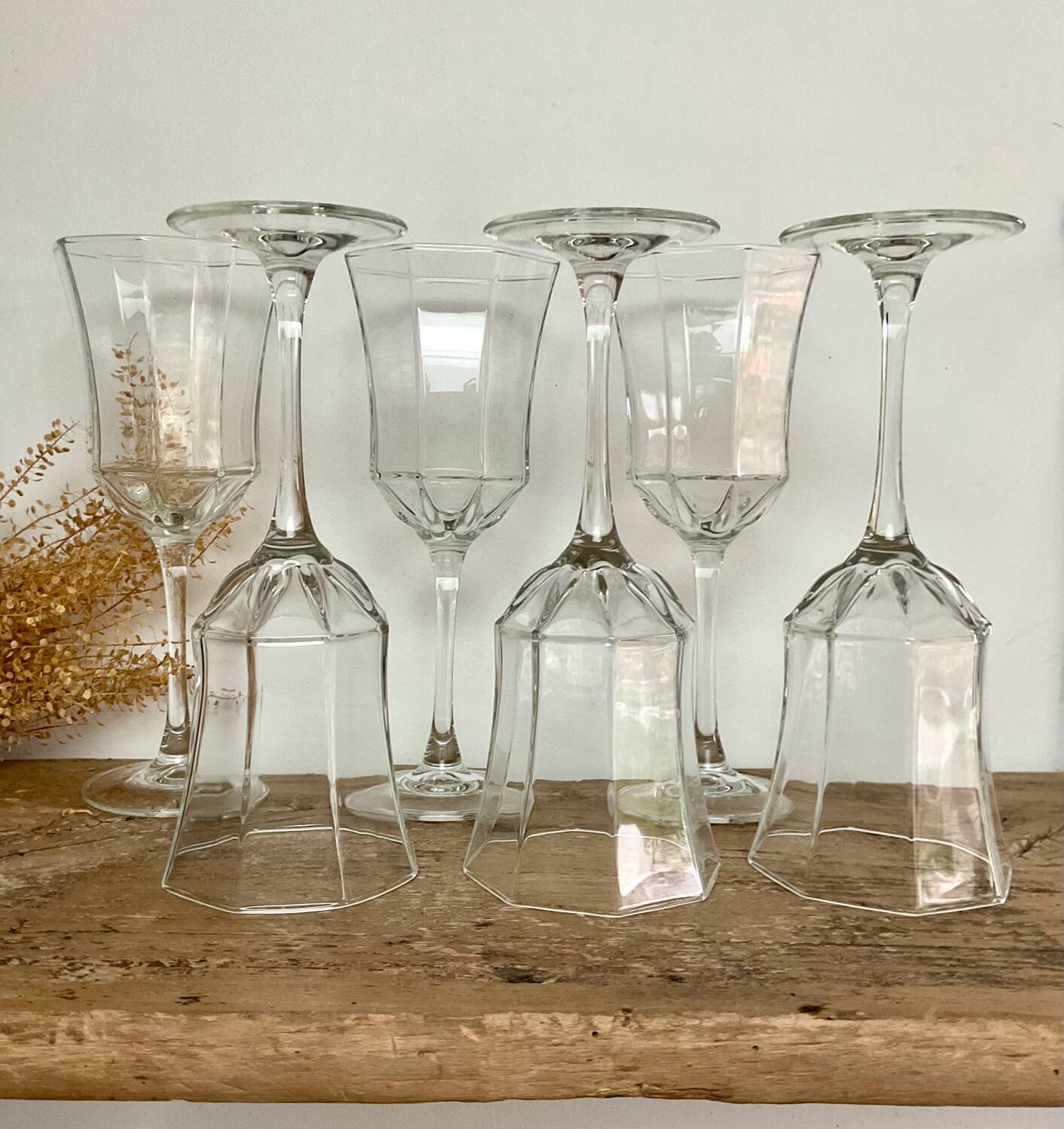 6 "octime" stemmed glasses by Luminarc France