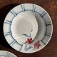 Set of 3 deep plates Digoin Sarreguemines blue with pink flowers D23