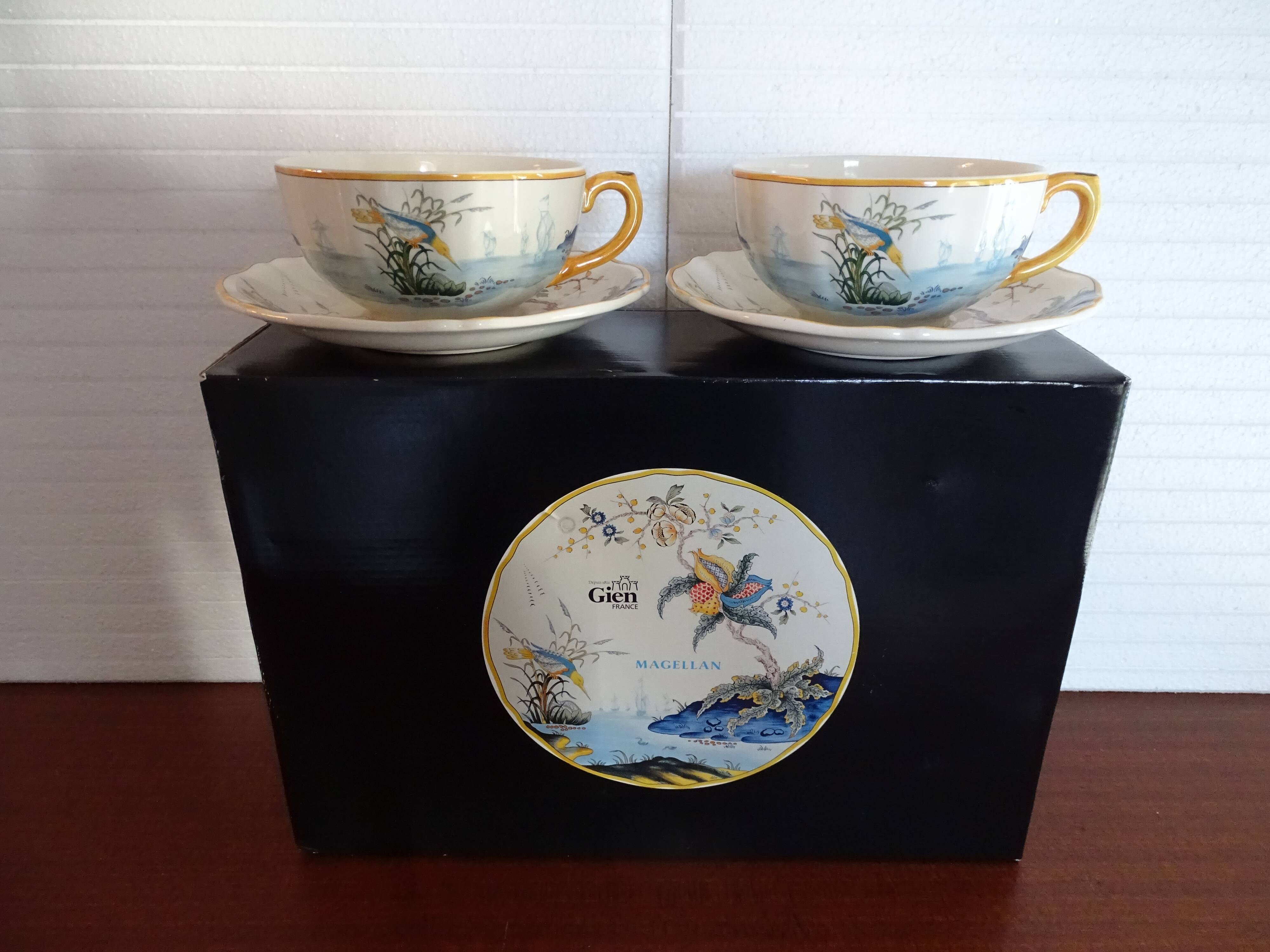 Earthenware lunch cups by Gien MAGELLAN - With box