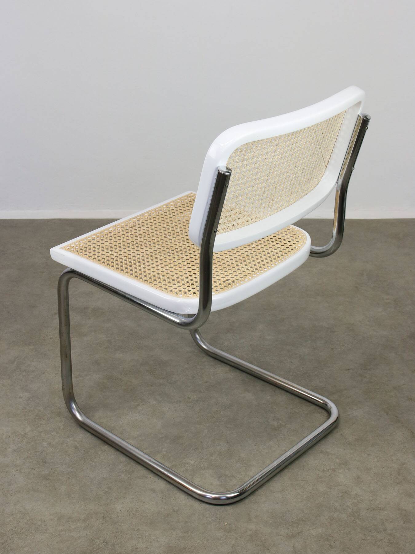 Vintage White Cesca B32 Chair by Marcel Breuer