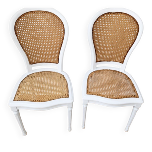 lot de 2 chaises cannage - style louis