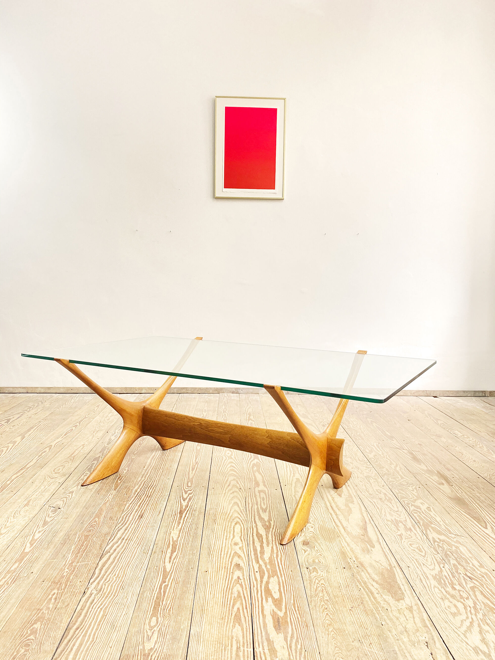Scandinavian mahogany and glas coffee table by Illum Wikkelso for CF Christiansen Silkeborg, 1960s