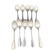 Set of 10 old silver spoons